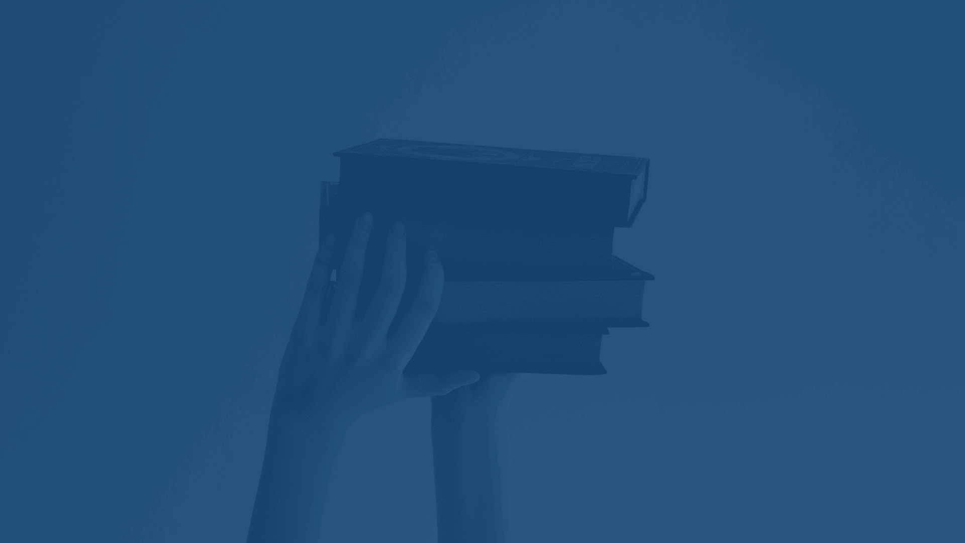 books with blue overlay
