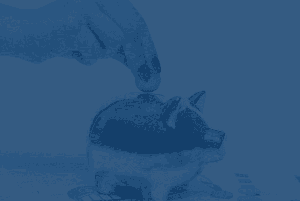 piggy bank with blue overlay image